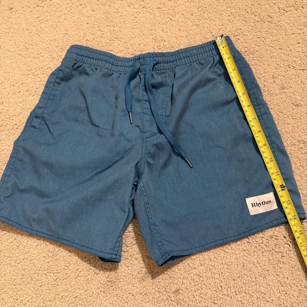 Rhythm Swim Trunks Elastic Waist Boardshorts Blue Size 30